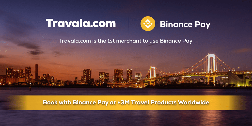 Matkatoimisto Travala on ensimmäinen yritys joka ottaa käyttöön Binance Pay maksutavan