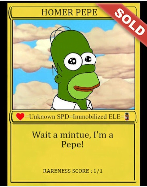 Harvinainen ‘Homer Simpson Pepe’ NFT myyty 312 000 dollarilla