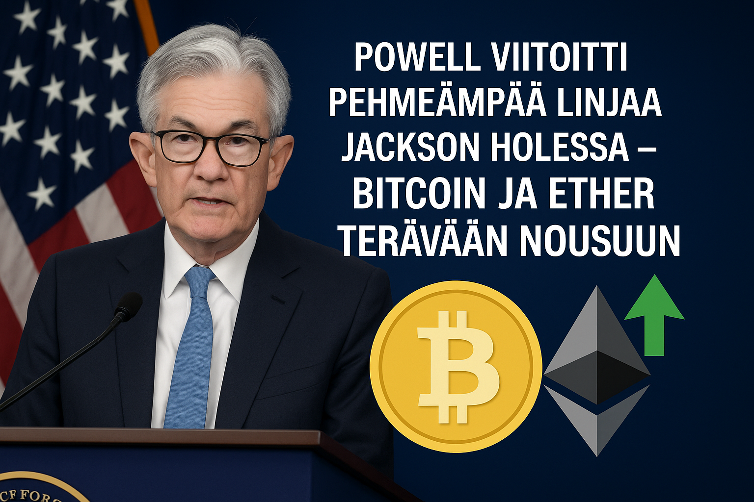 Kryptot reagoivat nousulla Jerome Powellin puheen jälkeen