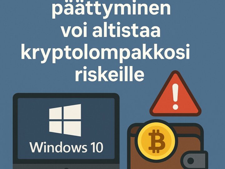 Windows 10 tuen päättyminen voi altistaa kryptolompakkosi riskeille