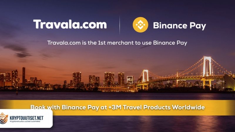 Matkatoimisto Travala on ensimmäinen yritys joka ottaa käyttöön Binance Pay maksutavan